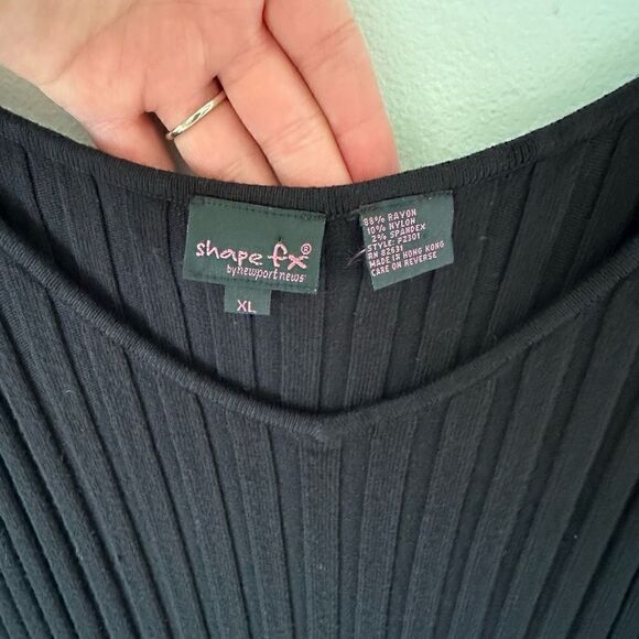 Shape FX Women’s Witchy Goth Black Vertical Ribbed Spaghetti Strap Body Con Maxi - Picture 5 of 6